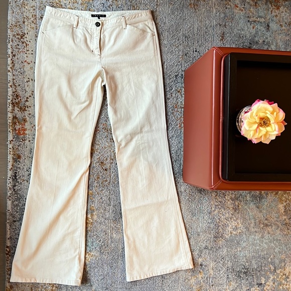 Theory wide leg cream colored jeans - Picture 2 of 11